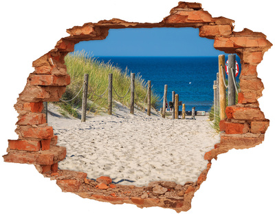 Hole in the wall decal Tropical beach with sea view