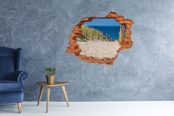 Hole in the wall decal Tropical beach with sea view
