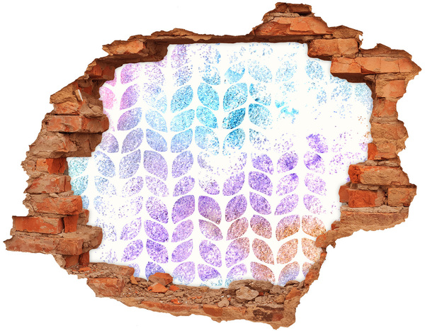 Hole wall sticker Colorful leaves