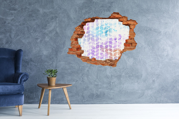 Hole wall sticker Colorful leaves