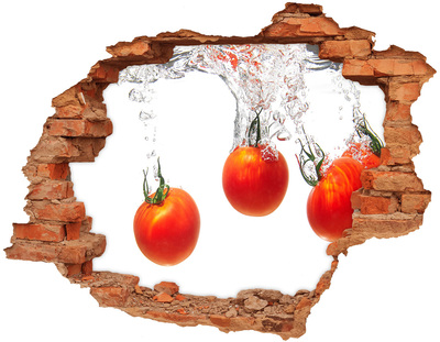 Hole in the wall sticker Tomatoes under water