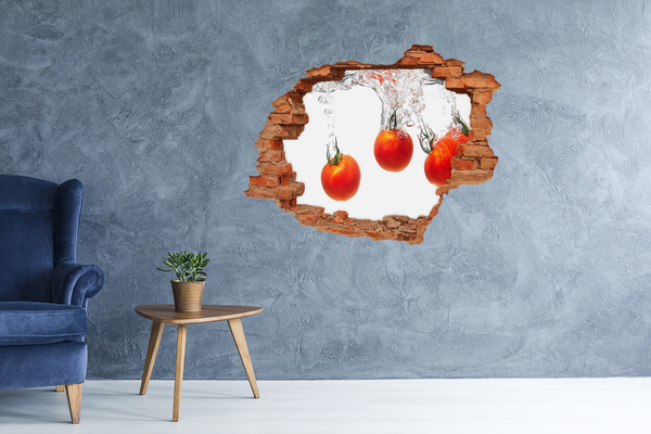 Hole in the wall sticker Tomatoes under water