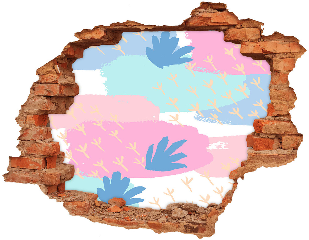 Hole wall sticker Colorful pattern