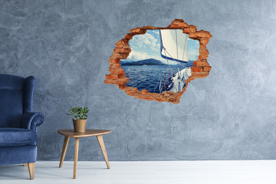 Hole in the wall decal View from the deck of the yacht