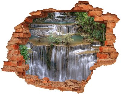 Hole in the wall sticker Waterfall in the jungle
