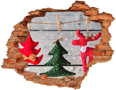 Hole in the wall decal Decorations on a string