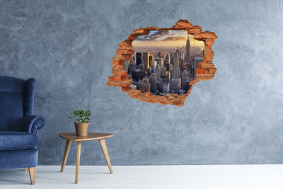 3D wall hole View of New York