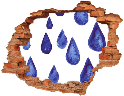 3D wall hole Water droplets on the wall