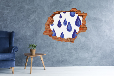 3D wall hole Blue drops