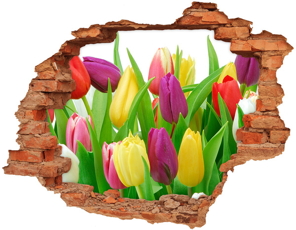 Hole wall sticker A flower paradise with tulips