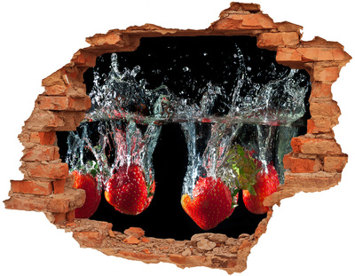 3D wall hole Strawberries under water