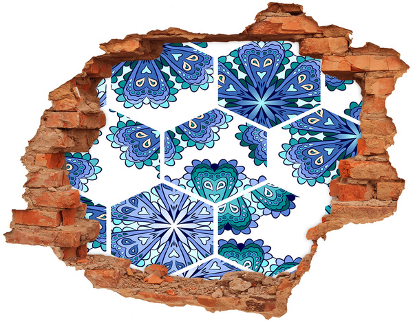 Hole in the wall sticker Elements of mandala