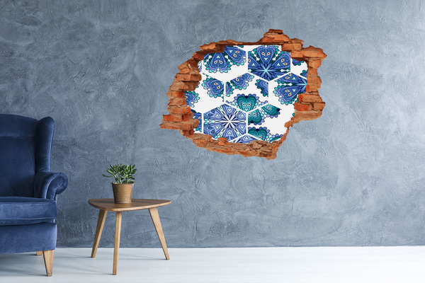 Hole in the wall sticker Elements of mandala