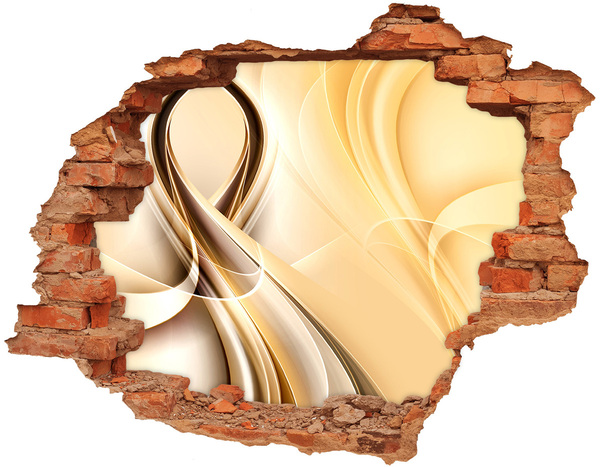 Hole wall sticker Golden abstraction in a hole in the wall