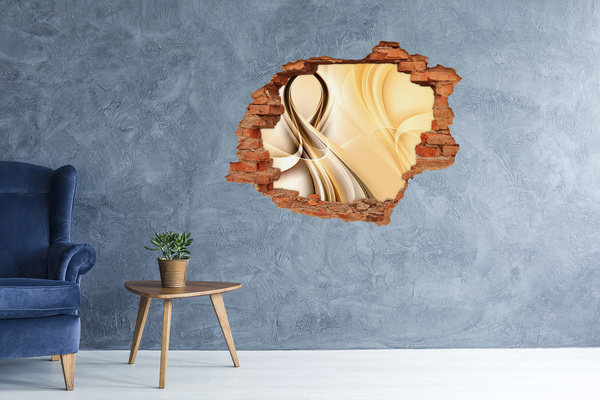 Hole wall sticker Golden abstraction in a hole in the wall