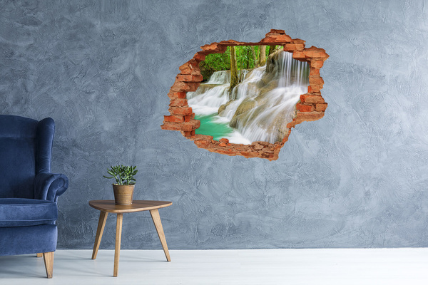 Hole wall sticker Waterfall in the jungle
