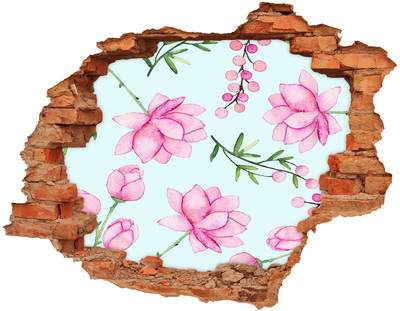 Hole in the wall decal Flowers and berries