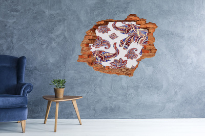 Hole in the wall sticker Colorful patterns in a hole in the wall