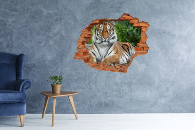 Hole in the wall decal Tiger in its natural habitat