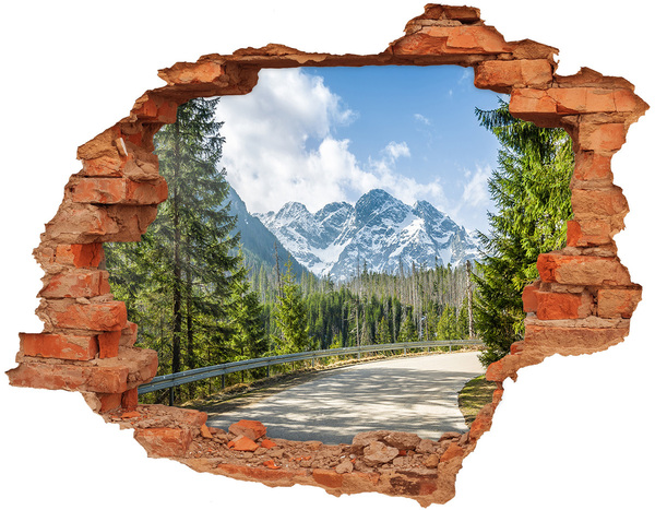 Hole in the wall decal Mountain landscape behind the hole in the wall