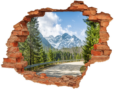 Hole in the wall decal Mountain landscape behind the hole in the wall