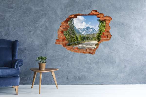 Hole in the wall decal Mountain landscape behind the hole in the wall