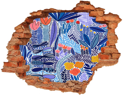Hole in the wall sticker Hole-in-the-wall tropical garden
