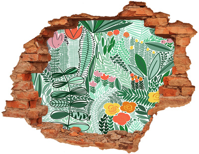 Hole in the wall sticker Floral pattern