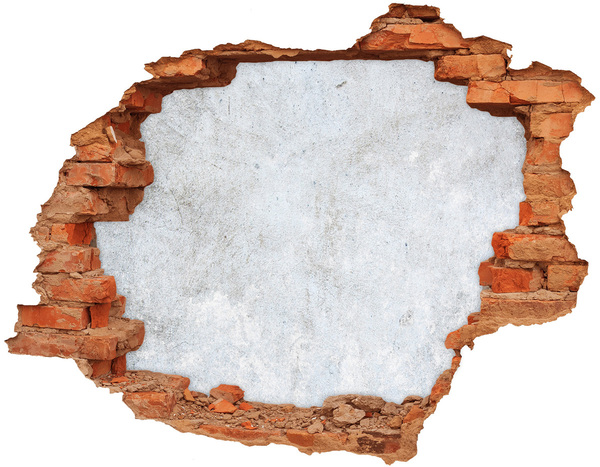 3D wall hole wallpaper A damaged wall with a blue background