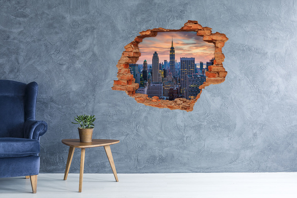 Hole in the wall decal View of New York