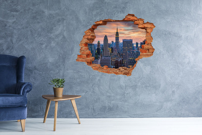 Hole in the wall decal View of New York