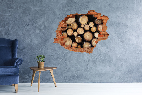 Hole wall sticker Logs