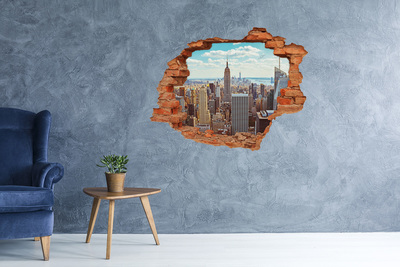 Hole in the wall decal View of New York
