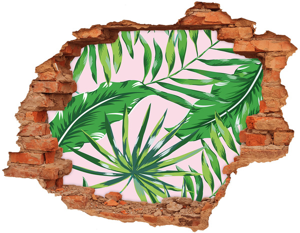 Hole wall sticker Tropical leaves