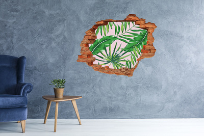 Hole wall sticker Tropical leaves