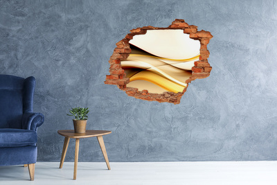 3D wall hole Golden Waves in a Hole in the Wall