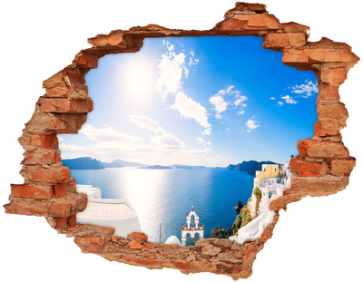 Hole wall sticker Santorini Greece