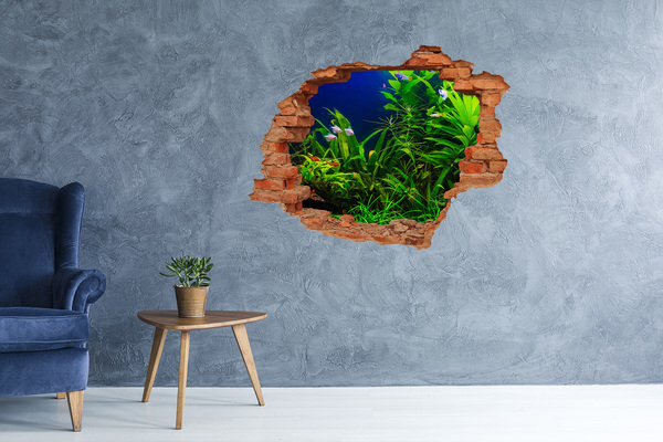 Hole wall sticker The underwater world in the aquarium