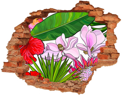 Hole wall sticker Hawaiian flowers