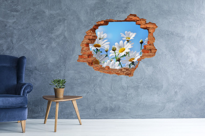 3D wall hole wallpaper A flower paradise behind the wall