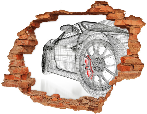 Hole wall sticker Hole-in-the-wall race car