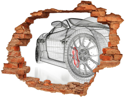 Hole wall sticker Hole-in-the-wall race car
