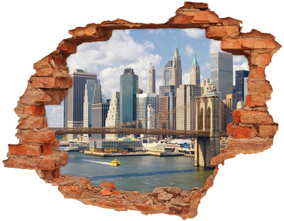 3D wall hole wallpaper New York behind the hole in the wall