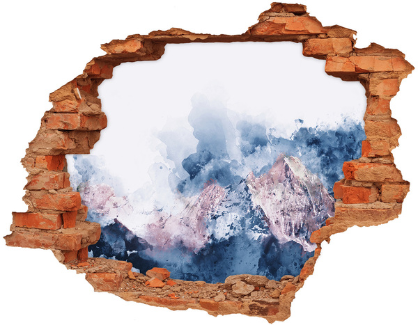Hole in the wall sticker Mountain landscape in a hole in the wall