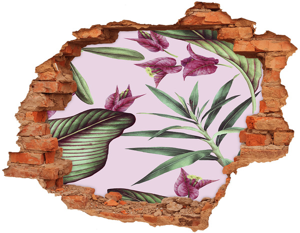 Hole wall sticker Tropical flowers