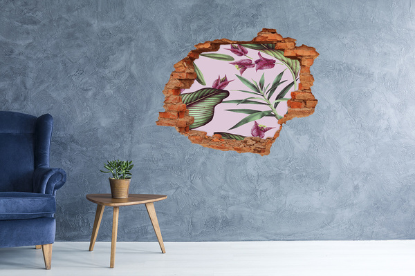 Hole wall sticker Tropical flowers