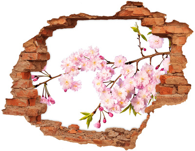 Hole wall sticker Blossom cherry tree in a hole in the wall