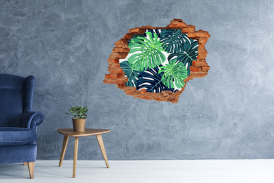 Hole in the wall decal Tropical leaves