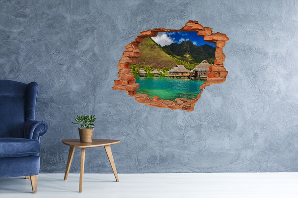 Hole in the wall decal A tropical oasis among the mountains