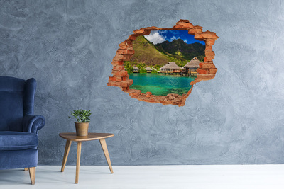 Hole in the wall decal A tropical oasis among the mountains